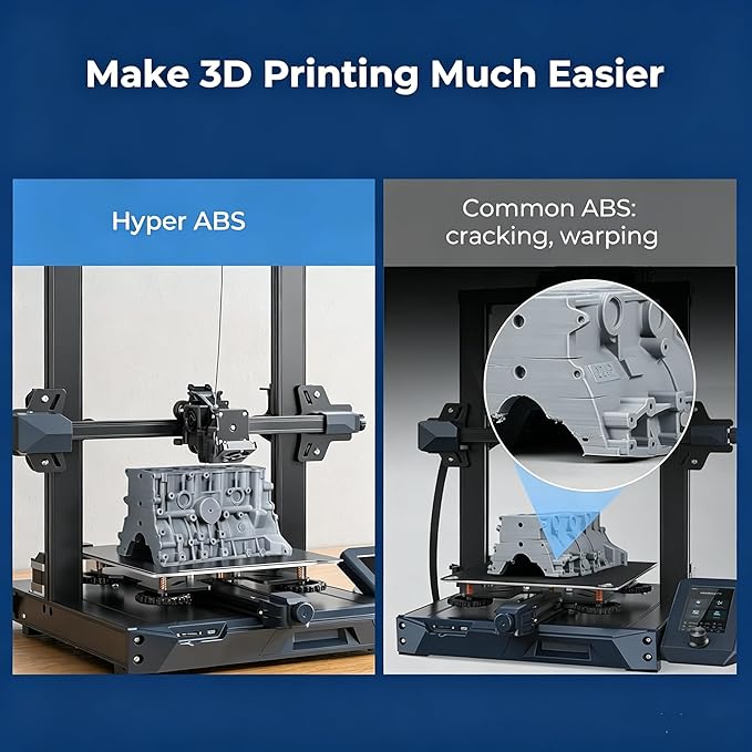 Creality ABS Filament 1.75mm 1KG, High-Speed 3D Printer ABS Filament Up to 350mm/s, High Impact Resistance, Odorless Non-Toxic and Without Stringing or Clogging, Fit Most FDM 3D Printers, Yellow