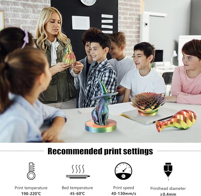 iSANMATE PLA Filament 1.75mm, 3D Printer Filament Silk Red Yellow Blue Color Changing PLA, Silk PLA Tri Colors Filament, 3D Printing Filament +/-0.03mm, 1KG Spool
