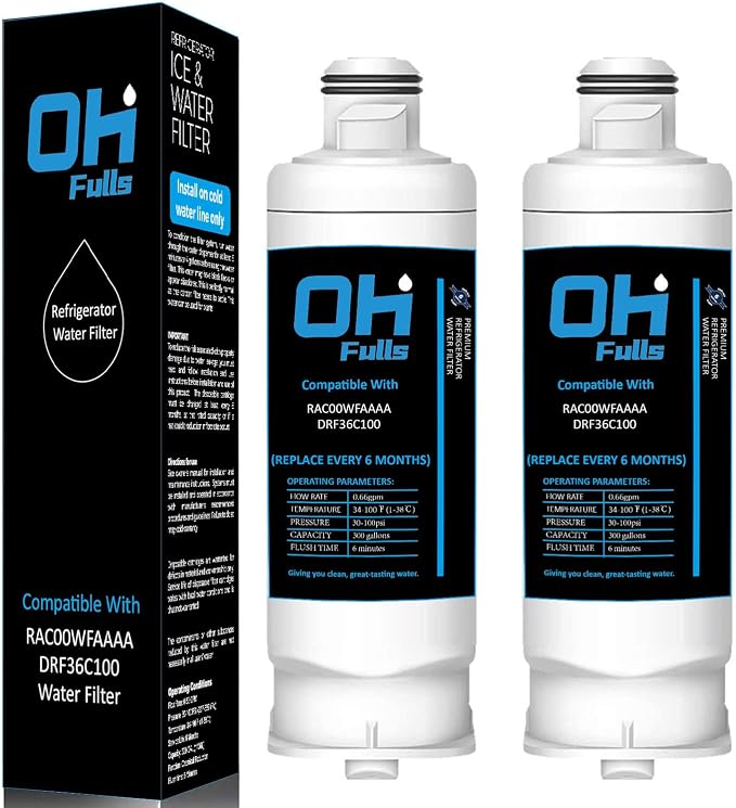 RAC00WFAAAA/DA Water Filter Cartridge Replacement for DRF36C100, 2-Pack