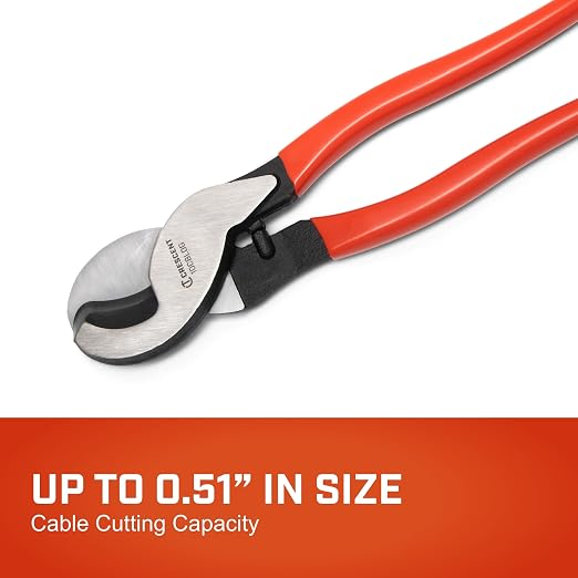 Crescent Cable Cutter, Dipped Handle Pliers - Premium Cutting Pliers with Sheer-Cut Blades & Ergonomic Grip - Professional-Grade Hand Tool - 10" - 10CBLDG
