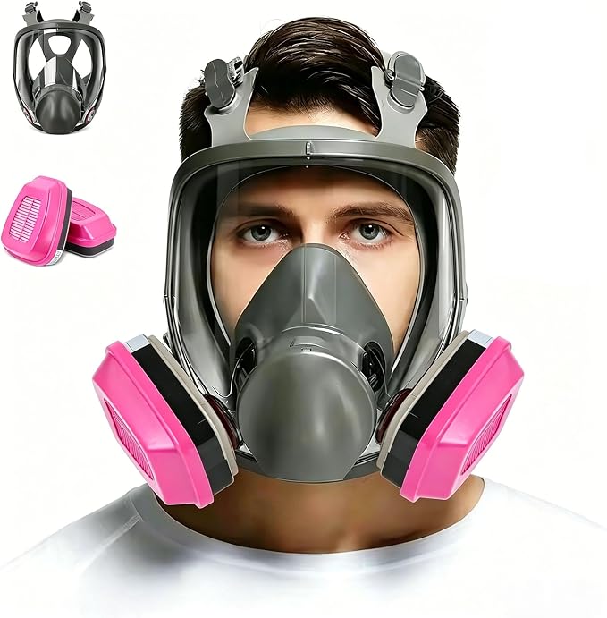 Full Facepiece with Filters, Against Painting, Dust, Organic Vapor, Chemicals, Gas, Welding, Polishing, Car Spraying, Woodworking