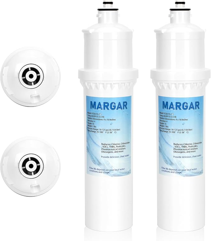 Filter Replacement SS-2.5, Replacement for Max Flow® Water Filter SS-2.5, F.SET.SS-2.5 Filter Reduces Chlorine, Compatible with EWS® SS-2.5 Water Unit, Install Directly On Faucet, 10,000 Gallon 2-PACK