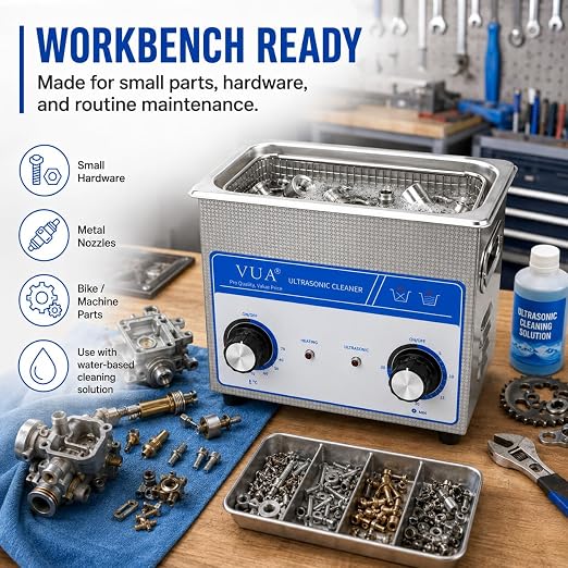 3L Ultrasonic Cleaner Machine with Heater, 40kHz Professional Ultrasonic Jewelry Cleaner with Timer Control, Stainless Steel Sonic Cleaner for Watches, Glasses, Rings, Retainers, Small Parts and Tools