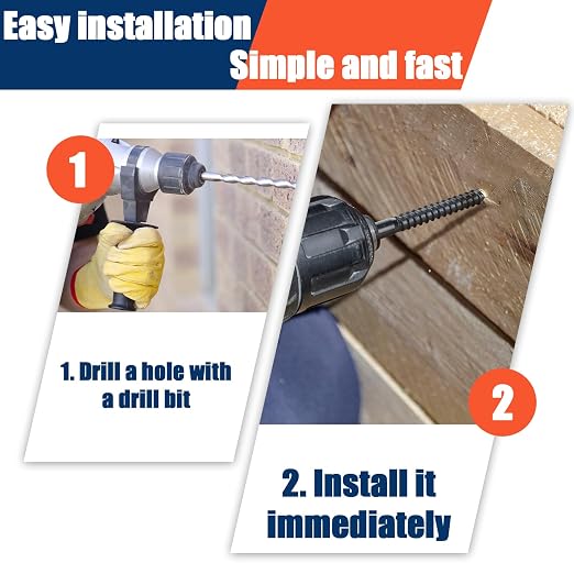 Tandefio 100 Pack 1/2''x 4'' Ceramic Black Lag Screw Kit with Washers Hex Lag Bolts Wood Screws Heavy Duty Hot Dip Galvanized Double Layer for Wood Decks Fences