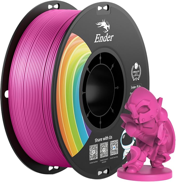 Creality 3D Printer Filament, PLA Plus Filament 1.75mm Deep Pink, PLA Pro Toughness Upgraded Dimensional Accuracy +/- 0.03mm, 1KG Spool(2.2lbs) Ender PLA+ Filament for Most 3D Printer