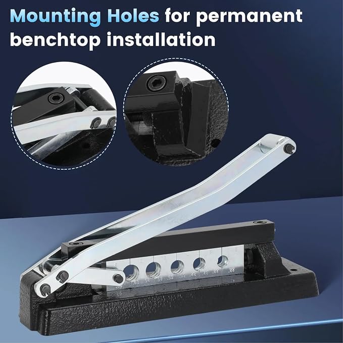 Heavy Duty Ferrule Crimping Tool, Standard Air Hose Repair kit with 5 Dies & 100 Ferrules Fittings