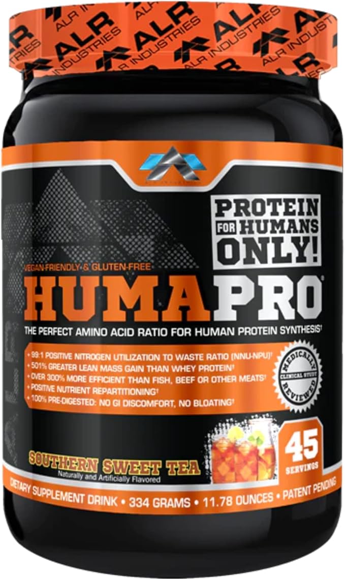 ALR Industries HumaPro Essential Amino Acid Formula | EAA Protein Supplement | Supports Muscle Recovery & Performance | Vegan, Gluten Free | | 45 Servings (Southern Sweet Tea)