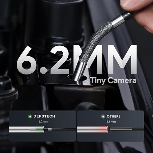 DEPSTECH Two-Way Articulating Borescope Camera with Light, Industrial Endoscope with Articulated Probe, Flexible Mechanic Snake Inspection Camera for Wall Automotive Engine Inspect-5FT