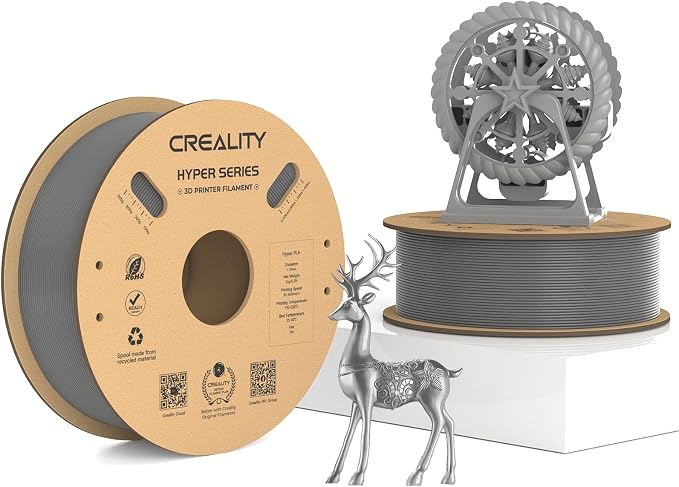 Creality Hyper PLA Filament 2KG, Up to 600mm/s High Speed 3D Printer Filament PLA 1.75mm, No-Tangling Stronger Toughness Fit Most 3D Printers