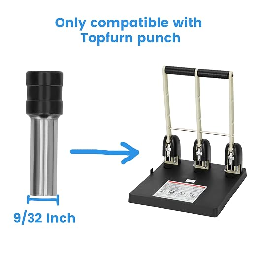 for Topfurn Heavy Duty 3 Hole Paper Punch Replacement Punch Kit,9/32-Inch Diameter Replacement Punch Kit,Includes 3 Punch Blades, 6 Punch washers, and 2 Tools for Replacing the Punch Blades