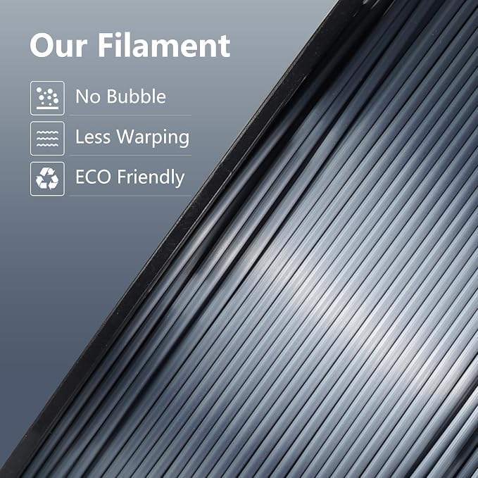 Kingroon PLA Filament, Multicolor Silk PLA Filament, Dual Color 3D Printer Filament, 1.75 mm, Dimensional Accuracy +/- 0.03 mm, 1kg Spool(2.2lbs), Silver Grey