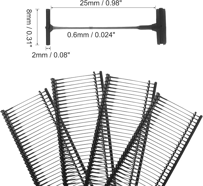 uxcell 5000pcs Standard Tagging Gun Fasteners 50mm Tagging Barbs Pins PP Plastic Tag for Price Tagging Gun, Clothing Tags Gun Attachments for Clothes Bag Fabric, Black