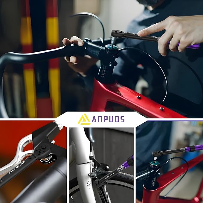 ANPUDS 1/4 Inch Drive Click Torque Wrench, 20-240 in.lb/2.3-27.1 Nm | Aluminum Adjustable Inch Pound Tool with 72 Tooth, Dual Range Scales, Small Bike Torque Wrench for Bicycle Maintenance