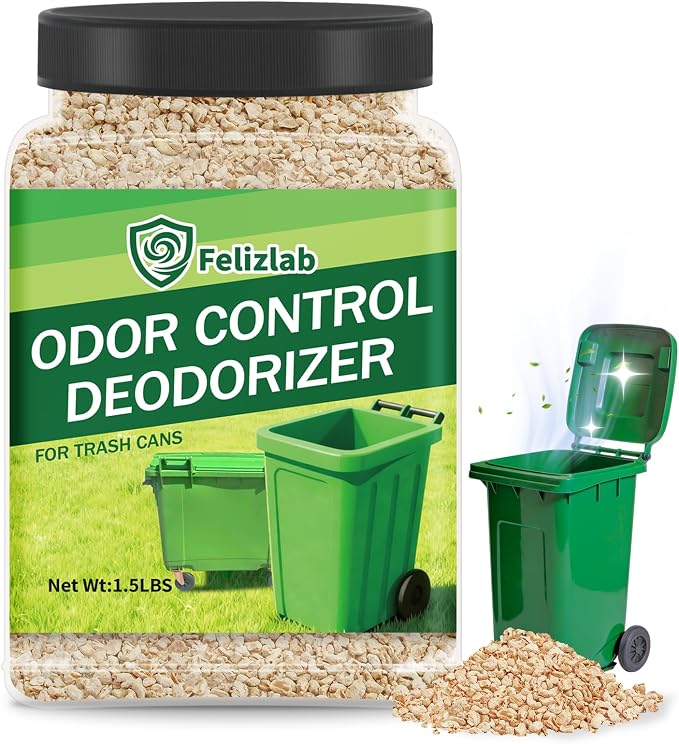 1.49 lbs Outdoor Trash Can Deodorizer, Heavy Duty Garbage Can Odor Eliminator & Moisture Absorber for Outdoor Trash Cans, Recycling Bins & Waste Containers, Long Lasting Odor Control