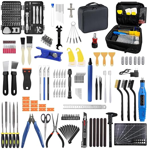 268 Pcs 3D Printer Tool Kit With Tool Bag for 3D Printer Modeler Integrates Basic Model Tools Print Nozzle Cleaning Kit Process Model Needs (Finishing Trimming Removal)