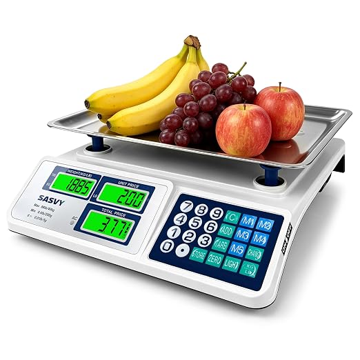 Price Computing Scale 88lb/40kg Commercial Food Scale with Change Function, Dual LCD Displays, Rechargeable Battery for Farmers Markets, Deli, Produce, Meat, Retail