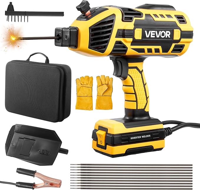 VEVOR Portable Handheld Welding Machine, 20-120A Portable ARC Welder with 5-Level Current Adjustment & IGBT Inverter, 110V Handheld Stick Welder with Hot Start Function Fit for 1/16"-1/8" Welding Rods