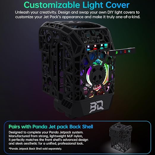 BIQU Panda Jet Pack V2.0 Black Shell with RGB Light Upgrade Print Head for Bambu-Lab P1P/P1S/X1C/X1E 3D Printer