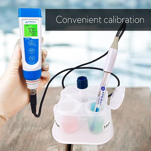 Apera Instruments PH60-SA Handheld pH Meter Tester Kit with LabSen 845 ATC pH Electrode for Lab-Grade pH Measurement in Strong Alkaline or High Salinity Water Solutions