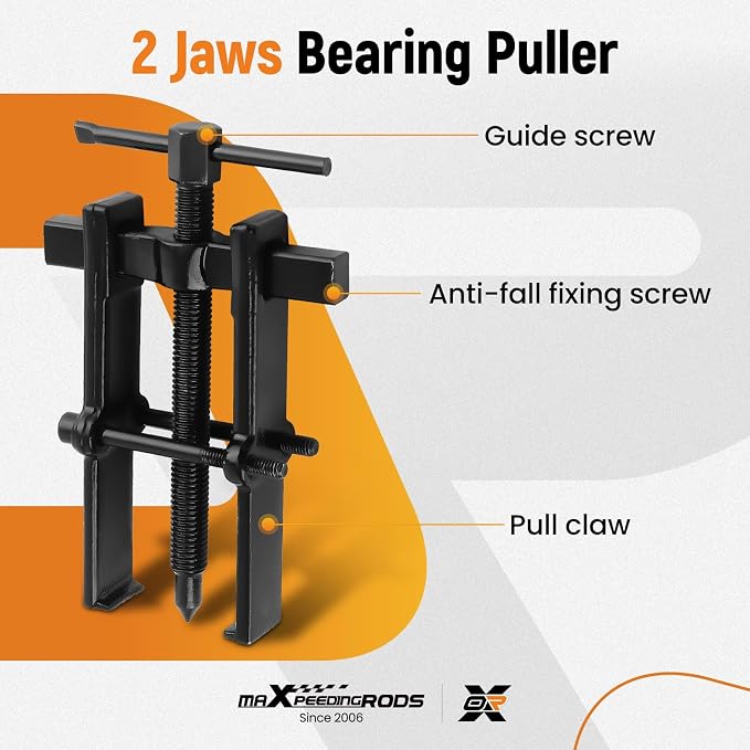 maXpeedingrods 2 Jaw Bearing Puller 2'' 3'' 4'' 6'', Adjustable Two Jaws Bearing Puller Tool, CRV Steel Bearing Gear Remover Separator Tool for Removing Bearings, Pulleys, Flywheels, 4PCS