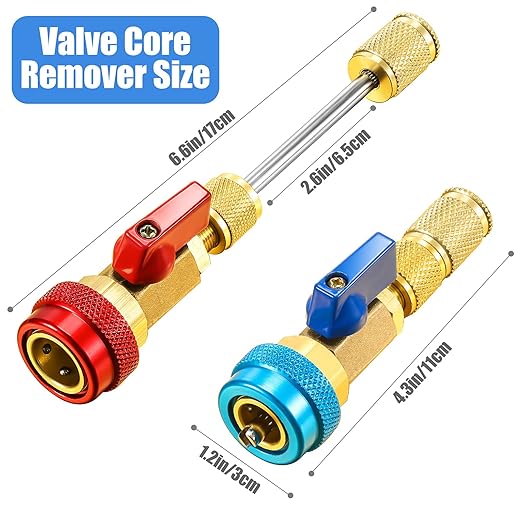 R134A R1234YF Valve Core Tool 35 Pcs Air Condition Valve Core Refrigeration Schrader Valve Core 3 Pcs Remover Tool with 20 Pcs O-Ring Rubber Seal for Car (A/C R12 R134a R1234YF)