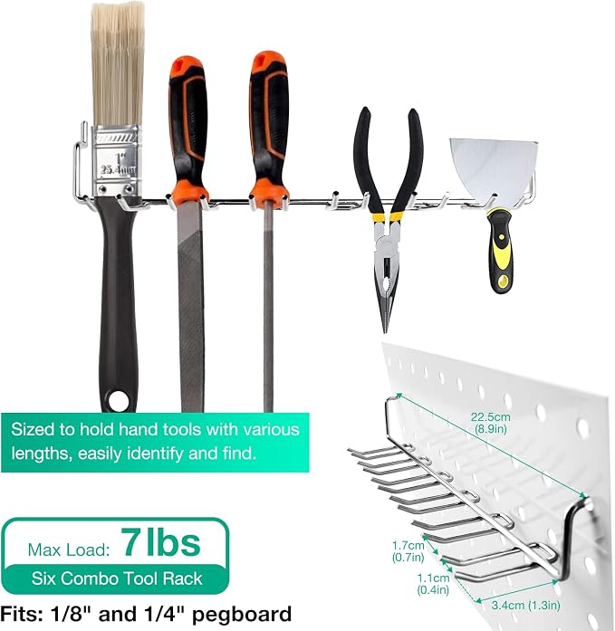 1/4-inch Pegboard Accessories Organizer Kit Total 24 Pieces Set, 20 Pack Heavy Duty Pegboard Hooks and 4 Pack Peg Baskets, Pegboard Hooks Assortment for Garage Craft Workshop Workbench Hobby Office