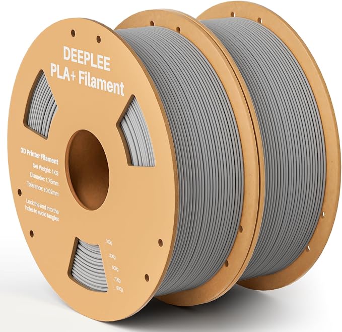 PLA+ 1.75mm 3D Printer Filament, PLA Plus with Dimensional Accuracy +/- 0.02mm, Higher Strength and Toughness, Neatly Wound, No Clogging, Fits for Most FDM 3D Printers, 2KG Grey