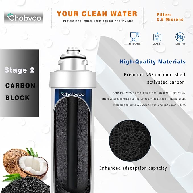 2 Stage Water Filter Replacement for Brio® NFMCTO5MS2 and NFMPP5M, Compatible with The UVF2 Series Models of Brio® Bottleless Water Cooler Dispensers, 1500 Gallons, Leak-free, 2 Counts