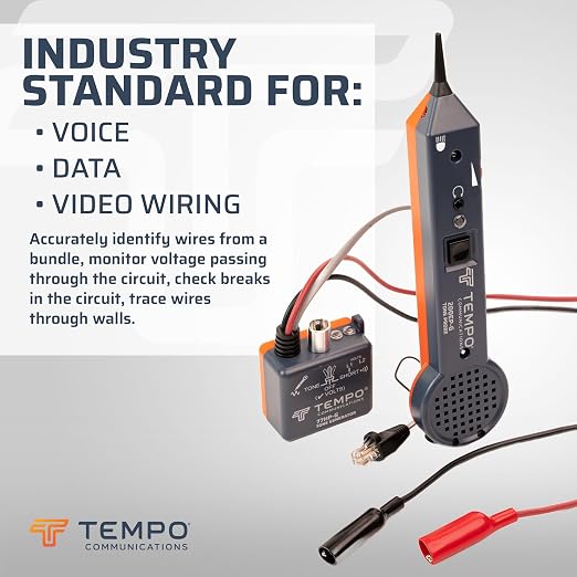TEMPO 200EP-G Professional Wire Tracer Probe with Headset Jack, Flashlight, LED, Conductive Tip, Wire Toner & Cable Tracer