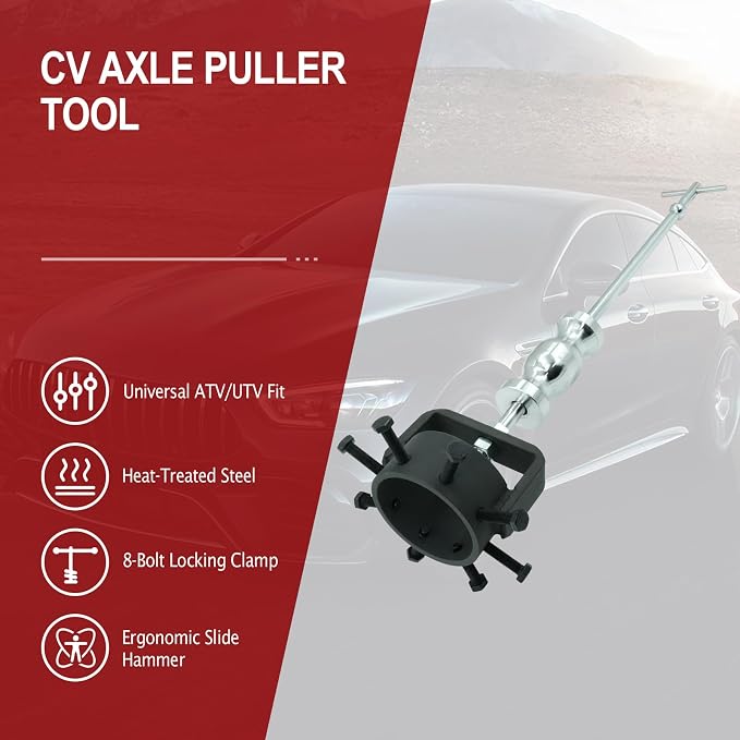 CV Axle Puller Tool with 3.8lb Slide Hammer Heavy-Duty Heat-Treated Driveshaft Removal Set for ATV UTV Applications