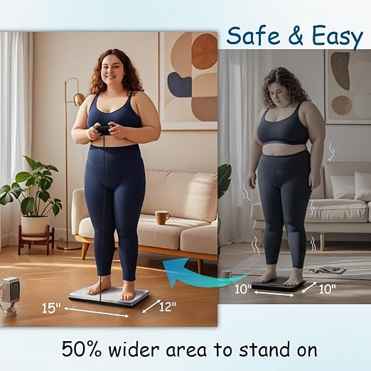 Urby Extra Wide Scale for Body Weight, Plus Size Scale, Seniors | Easy to Read External Display, 300kg/660lb Capacity, Talla Extra Balanzas para Pesar Personas