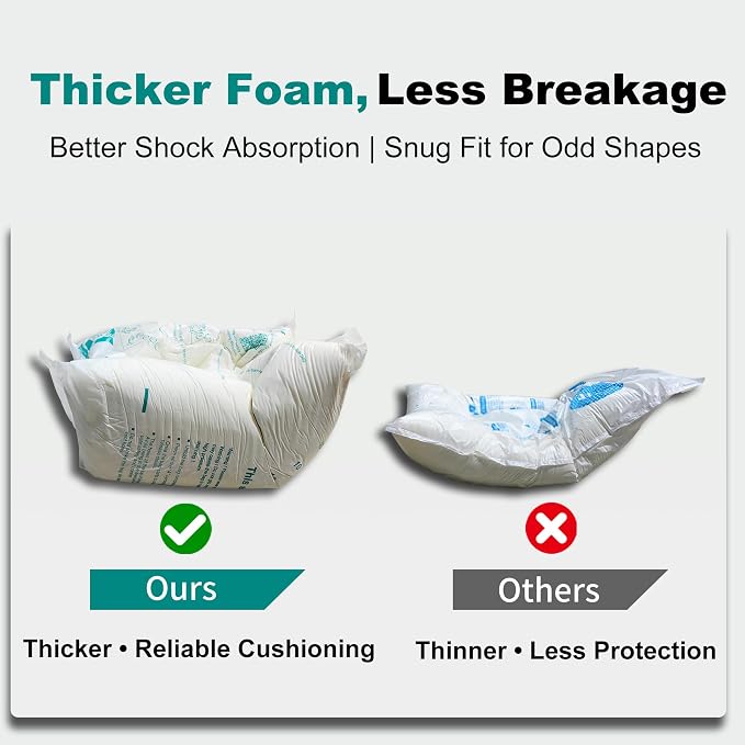 6 Pcs 21”x25” large Size Expanding Packing Foam, Protective Packaging Foam for Shipping Fragile Items, Protects Electronics, PC, Glassware, Pottery & Irregular Shapes