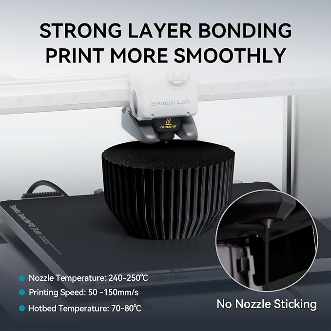 SUNLU Carbon Fiber Filament, PETG-CF 3D Printer Filament 1.75mm, Excellent Mechanical Properties, High Impact Strength, Heat-Resistant, Fit Most FDM Printers, PETG CF 1KG Spool. (Matte Black)