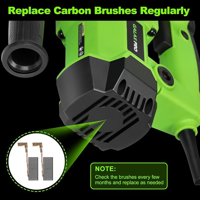 GALAX PRO SDS-Plus Rotary Hammer Drill 1500W 0-4000RPM, 4 in 1 Functions | 360° Anti Vibration Auxiliary Handle, Heavy Duty Electric Rotary Hammer Drill with Case,for Metal, Wood, Brick, Plastic