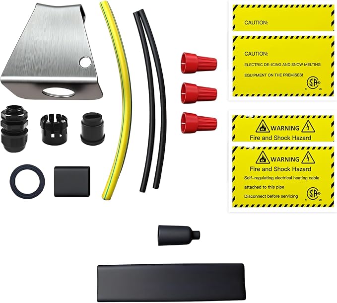 Self-Regulating Heat Cable Power Connection Kit, CSA Certified 120/240V for Roof & Gutter De-Icing Heating Cable (1 extra End Seal Kit included)