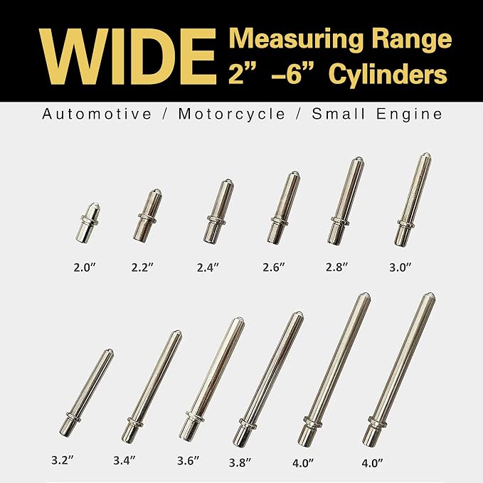 Dial Bore Gauge Set 2-6 Inch (50-160mm), 0.001" Accuracy Cylinder Bore Gauge with Dial Indicator, Engine Cylinder Measuring Tool with Extension Rods for Engine Rebuild and Machinists