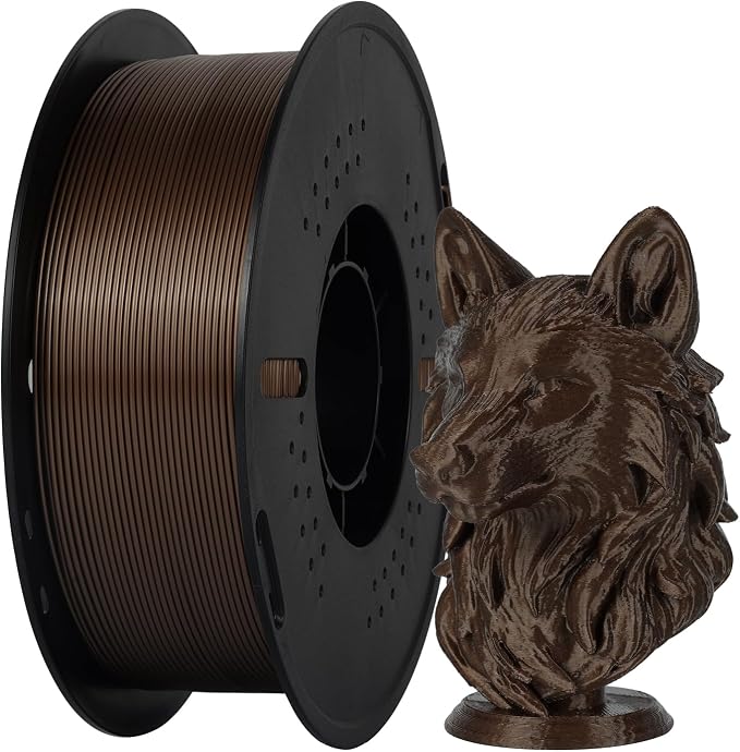 Kingroon PETG 3D Printer Filament, High Strength, Low Warping, Odorless, Dimensional Accuracy +/- 0.02 mm, 1kg Spool(2.2lbs), 1.75 mm, Brushed Copper