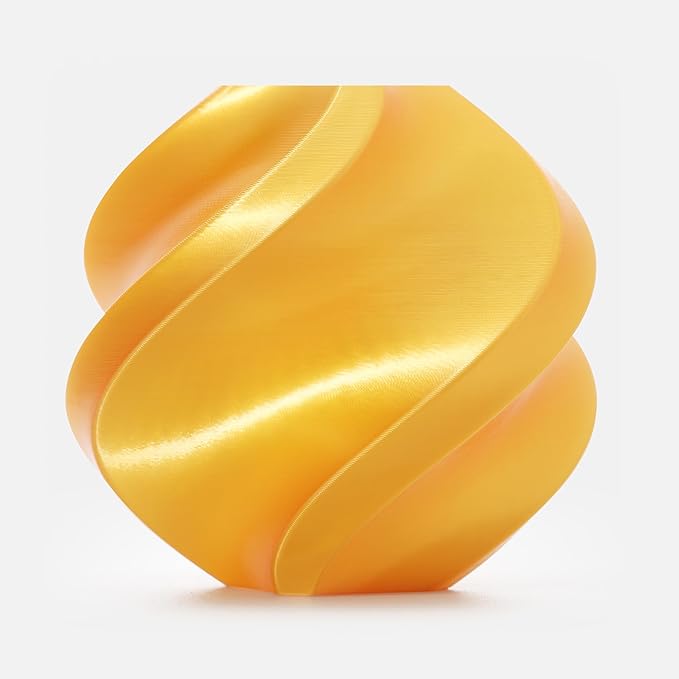 Bambu Lab PLA Silk+ Filament 1.75mm 1kg Spool - PLA 3D Printer Filament, Smooth Finish, Low Warp, Easy to Print, Compatible with Bambu Lab & Most FDM 3D Printers - Gold (13405) - Spool