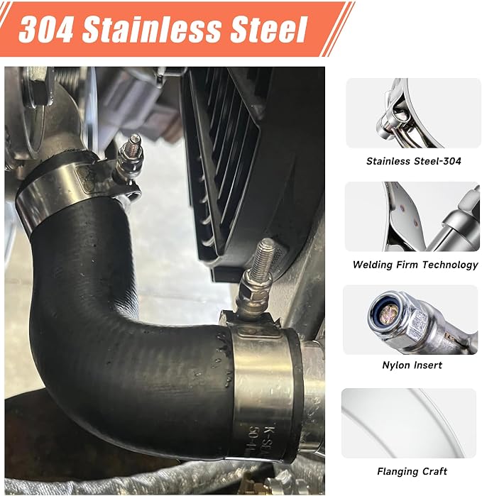 24 Pack 12 Sizes T-Bolt Hose Clamps, Stainless Steel_304 Working Range 28mm-116mm for 0.75"-4" Hose ID, Turbo Intake Intercooler Clamp for Automotive