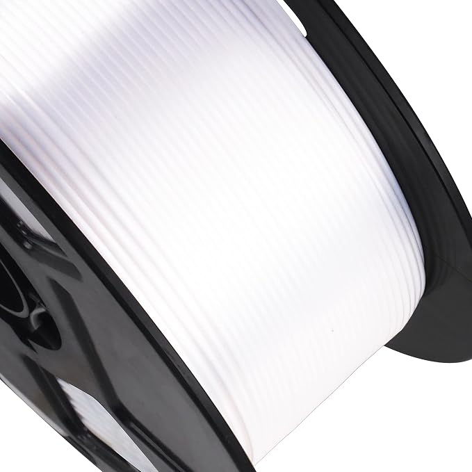 Silk Pearlescent Shiny Pearl White PLA Filament, 1kg 2.2lbs 1.75mm 3D Printing Material, Widely Support for FDM 3D Printer, Pack with Extra Filament Sample by BBLIFE