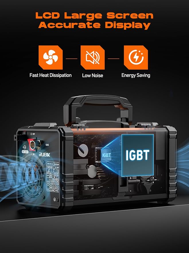 160A MIG Welder,Flux MIG/Lift TIG/Stick MultiProcess Mig Welder | 3 in 1 Gasless Welder,110V Welding Machine, IGBT Inverter Synergic Control, Ideal Mig Welding Equipment for Welders