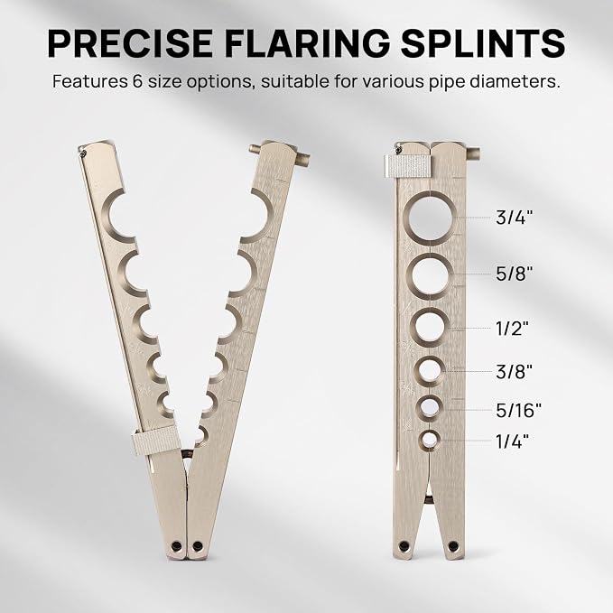 TURBRO HVAC Flaring Tool for 1/4’’ to 3/4’’ Pipes, Electric and Manual Flaring Tool, Compatible with Drills, Eccentric Cone Type for 45 Degree Single Flares, for Copper and Aluminum Pipes