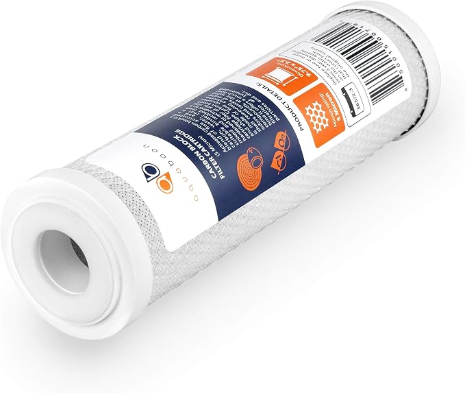 Aquaboon 5 Micron 10 x 2.5 House Water Filters Cartridges, Set of 20 | Sediment & Carbon Filter Replacements Compatible with WHKF-WHWC, P5, WHKF-GD05