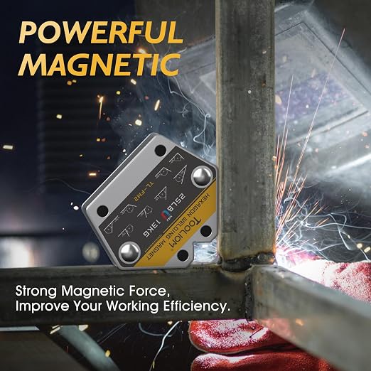TOOLIOM Hexagon Welding Magnets Multi-Angle Strong Magnetic Welding Holder 25LB 4PCS Pull Force Holding Power Welding Accessories