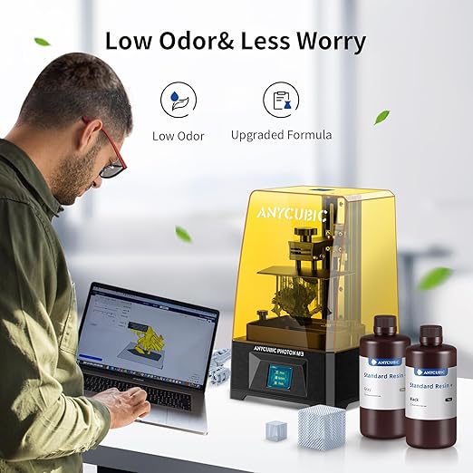 ANYCUBIC Upgraded Standard 3D Printer Resin, 405nm SLA Fast UV-Curing Resin, High Precision & Rapid Photopolymer for 8K Capable LCD/DLP/SLA 3D Printing (HD Grey, 1000g)