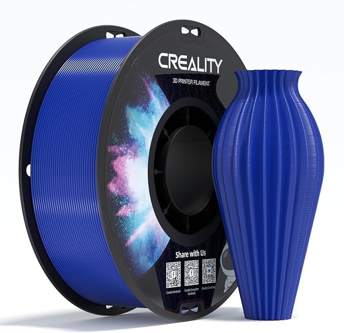 Creality PETG 3D Printing Filament 1.75mm, Excellent Toughness High Precision, Odorless Non-Toxic Moistureproof, 1kg(2.2lbs) Glossy PETG Filament for 3D Printer (Blue)