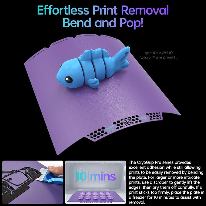 BIQU CryoGrip Pro Glacier Purple Compatible with Snapmaker U1 3D Printer 276x304.5mm Panda Build Plate Double Sided Upgrade Plate Removable Surface Platform