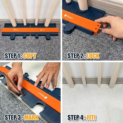 Saker Connection Profile Gauge-Adjustable Lock -Precisely Copy Irregular Shape Duplicator -Irregular Welding Woodworking Tracing - Must Have Tool for DIY Handyman, Construction