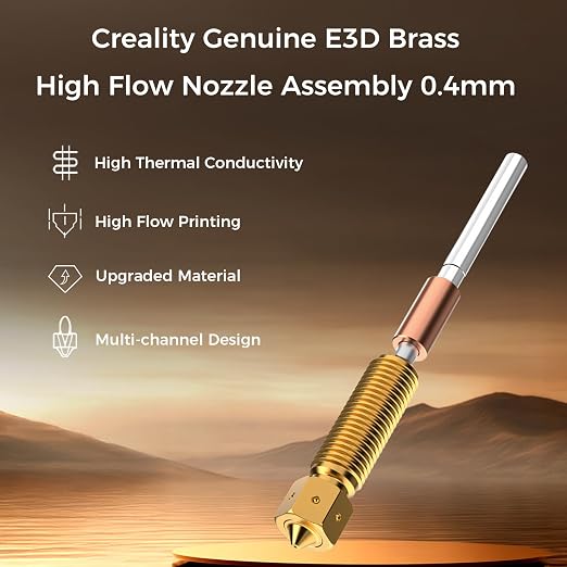 Creality K1C E3D Nozzle, Genuine K1 SE Brass 600mm/s High Flow Extruder Hotend Nozzles Assembly 0.4mm, 3D Printer Nozzle Replacement For Ender 3 V3 SE KE/Ender 3V3/Ender 3 V3 Plus/K1/K1 Max/K2 SE