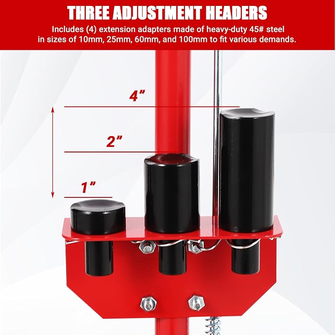Air Hydraulic Floor Jack, 22-Ton(44,000 LBS) Low Profile 9 Inch Heavy Duty Jack for Trucks & Tractors, Dual Power Air/Manual Hydraulic with 4 Adapters, Adjustable 46" Handle & Rubber Wheels